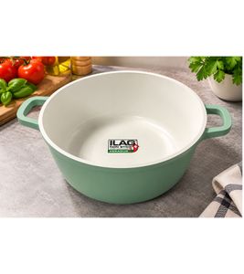 Olla de Ø 20 cm con revestimiento antiadherente de alta calidad ILAG XERADUR 3 – Olla universal **Producto de segunda categoría (B-Ware) – revisado** – Verde