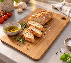 Practical KESPER Cutting Board Made from FSC®-Certified Bamboo with Hanging Hole, Wooden Chopping Board approx. 33 × 23cm **B-Grade – tested** Brown