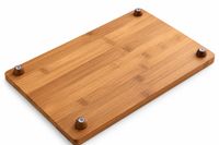 Practical KESPER chopping & cover board made of FSC®-certified bamboo with juice groove, 4 feet & water-repellent surface approx. 50 x 28 x 3cm B-Grade – tested Brown