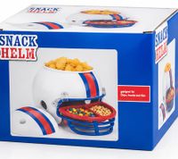 Casco porta-snack per football americano – Set di 4 ciotole per patatine, salse e dolci. Preparati per il Super Bowl 2027! Disponibile nelle combinazioni di colori bianco/rosso/blu o blu/rosso/bianco.