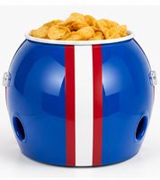 Casco porta-snack per football americano – Set di 4 ciotole per patatine, salse e dolci. Preparati per il Super Bowl 2027! Disponibile nelle combinazioni di colori bianco/rosso/blu o blu/rosso/bianco.