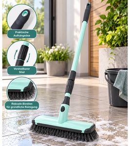 Floor scrubber with adjustable handle, made with recycled plastic content – ​​**B-stock (inspected)** – Mint green