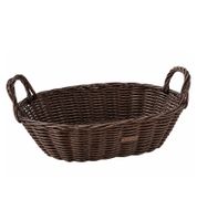 Practical KESPER bread and fruit basket made of durable woven plastic, breakfast basket, 29 × 18 × 13 cm **B-stock – inspected**, dark brown