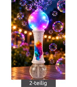 partytime LED Bubble Wand, approx. 23 cm, includes 80 ml of bubble solution & 3x 1.5 V AA batteries **B-stock – inspected** – Multicolored