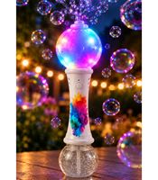partytime LED Bubble Wand, approx. 23 cm, includes 80 ml of bubble solution & 3x 1.5 V AA batteries **B-stock – inspected** – Multicolored