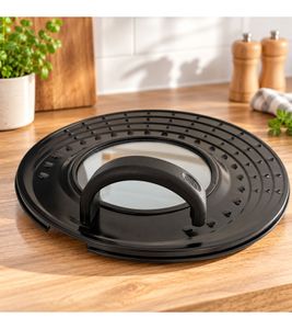 KRÜGER Tokio Non-Stick Universal Splatter Guard with Viewing Window for Pans and Pots (Ø 20, 24, and 28 cm) – **B-Stock (Outlet Item) – Inspected** – Black