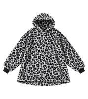 Unisex Oversized Hoodie Blanket – Cozy Hooded Pullover with Kangaroo Pocket – Fluffy Leopard-Print Sweatshirt for Men & Women (Multicolor)