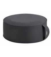 Zeller Pouf (approx. Ø 54 × 26 cm) with carrying handle – Grey home accessory/stool