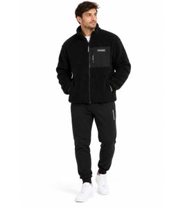 Veste en polaire Sherpa pour homme bruno banani – Logo de la marque sur la poche poitrine – Noir
