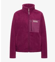 Giacca in pile Sherpa da donna bruno banani, con logo del brand sulla tasca pettorale, modello effetto teddy, colore viola