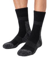 Lot de 3 paires de chaussettes thermiques « Outdoor Worker » de SOCKSWEAR – Chaussettes de travail chaudes contenant de la laine – Noir/Gris