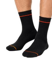 Lot de 10 paires de chaussettes pour hommes DMAX – Coton confortable avec bord-côte doux – Noir