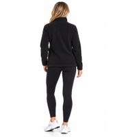 Giacca in pile da donna MAUI SPORTS, giacca per il tempo libero/abbigliamento da casa con logo ricamato, colore nero