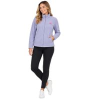 Giacca in pile da donna MAUI SPORTS – modello avvolgente con zip e maniche lunghe – color lavanda/lilla