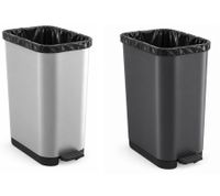 35L Rotho RIBO Mülleimer ohne Deckel für 25–40L Müllbeutel mit verstellbarem Beutelhalter **B-Ware – geprüft** in Hellgrau oder Dunkelgrau