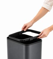 35L Rotho RIBO Mülleimer ohne Deckel für 25–40L Müllbeutel mit verstellbarem Beutelhalter **B-Ware – geprüft** in Hellgrau oder Dunkelgrau