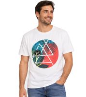 T-shirt pour homme Lakeville Mountain Apo à col rond et motif tropical LVM110249 – Blanc