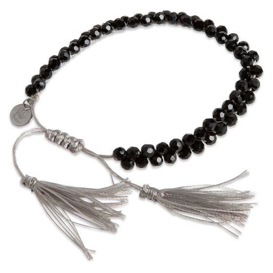 PEARLS FOR GIRLS Schmuck modernes Damen Armband mit Glas-Kristallen Schwarz